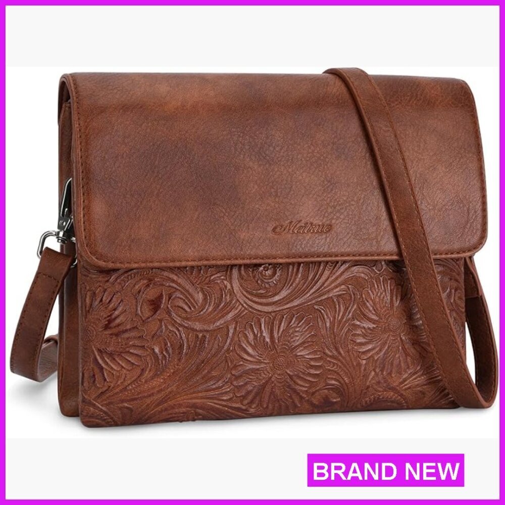 Vegan Leather Crossbody Bag Adjustable Strap Phone Pocket Chic Minimal Style